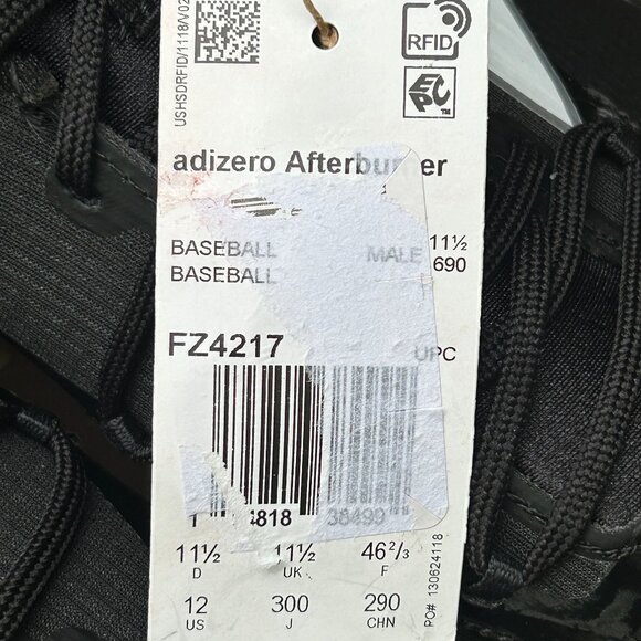 Adidas AdiZero Afterburner 8 Baseball Cleats – Size 12 – New - Picture 13 of 14